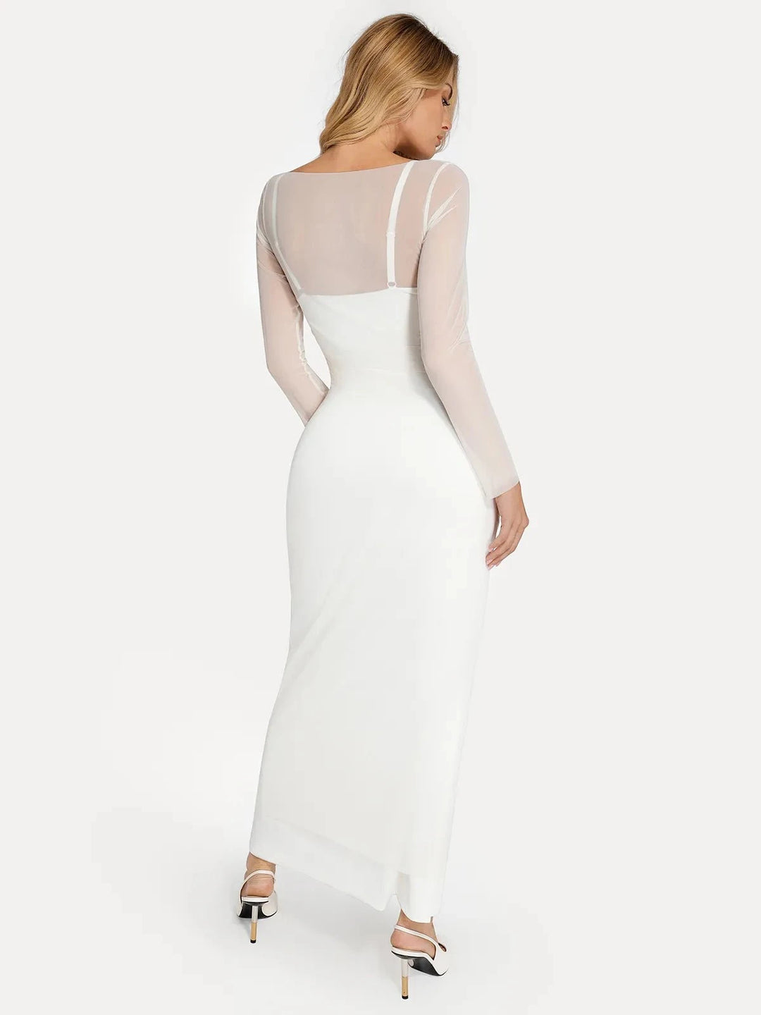 Popilush® Outerwear Long Sleeve Sheer Mesh Maxi Cover-Up