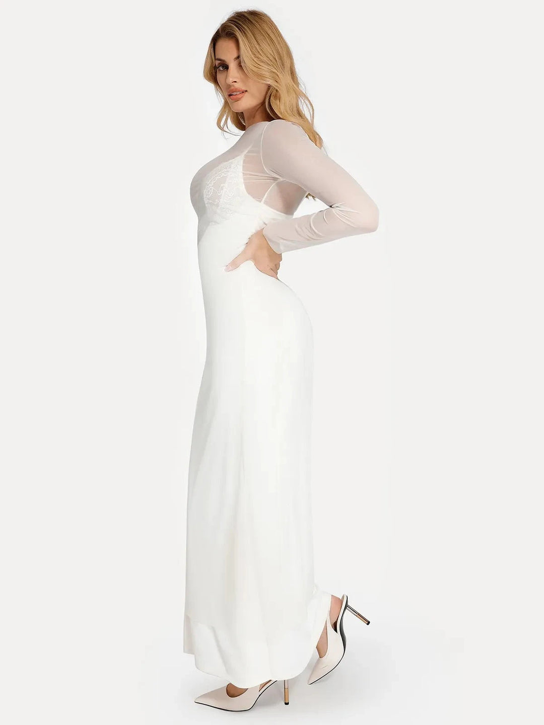 Sheer Mesh Maxi Cover-Up | Off-Shoulder Ruched Waist - Popilush Sheer Mesh Maxi Cover-Up | Off-Shoulder Ruched Waist - Popilush