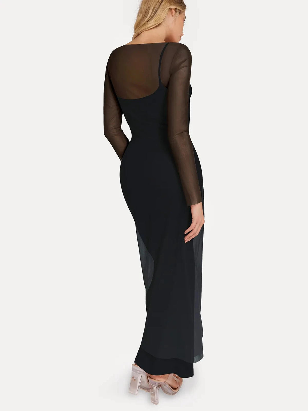 Sheer Mesh Maxi Cover-Up | Off-Shoulder Ruched Waist - Popilush Sheer Mesh Maxi Cover-Up | Off-Shoulder Ruched Waist - Popilush