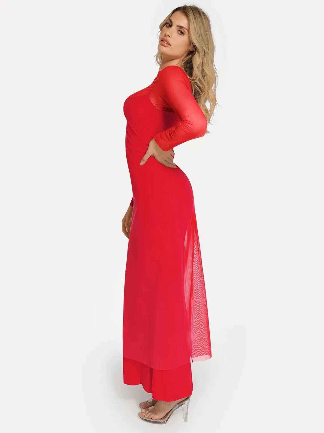 Sheer Mesh Maxi Cover-Up | Off-Shoulder Ruched Waist - Popilush Sheer Mesh Maxi Cover-Up | Off-Shoulder Ruched Waist - Popilush