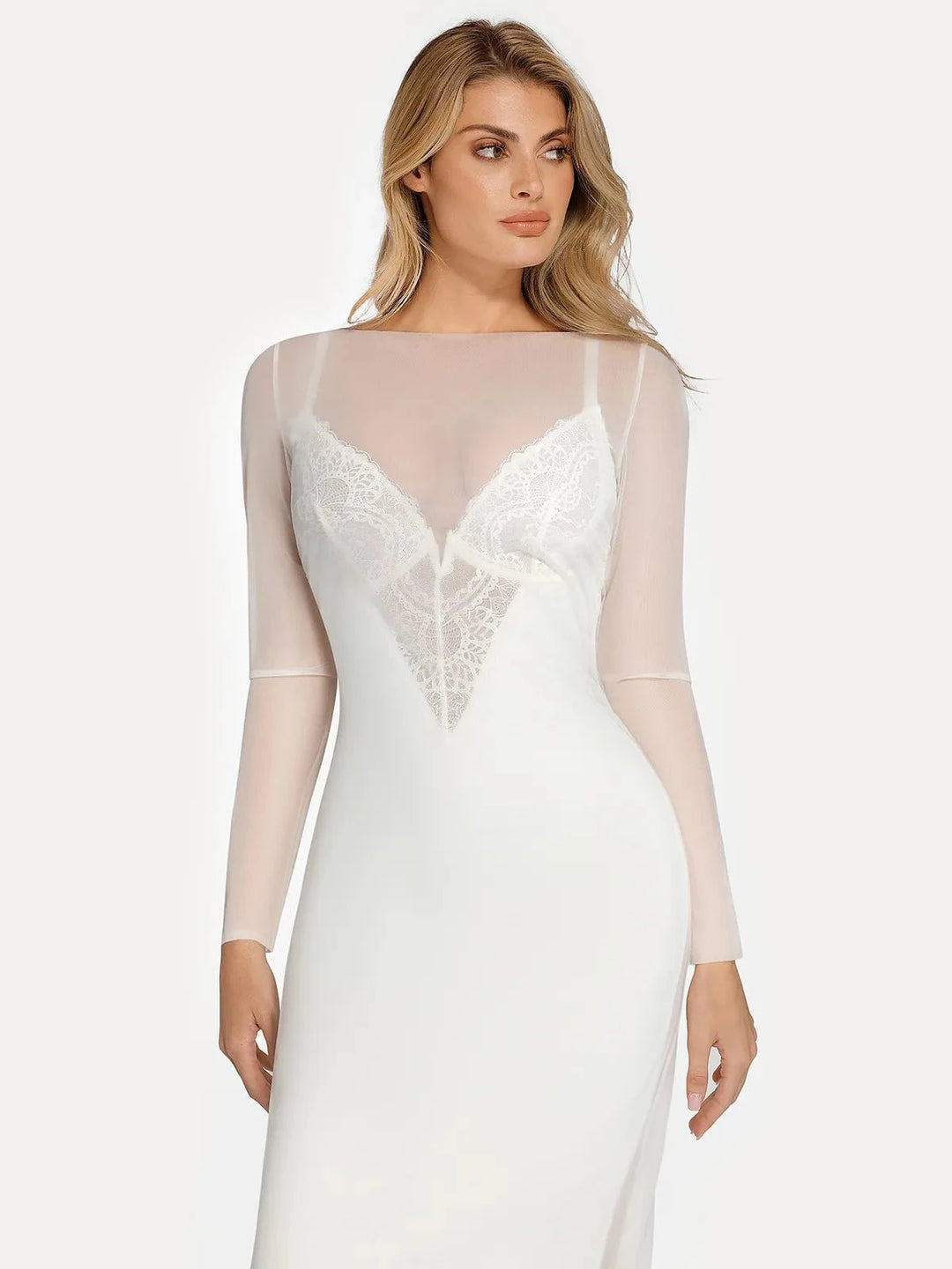 Popilush® Outerwear Long Sleeve Sheer Mesh Maxi Cover-Up