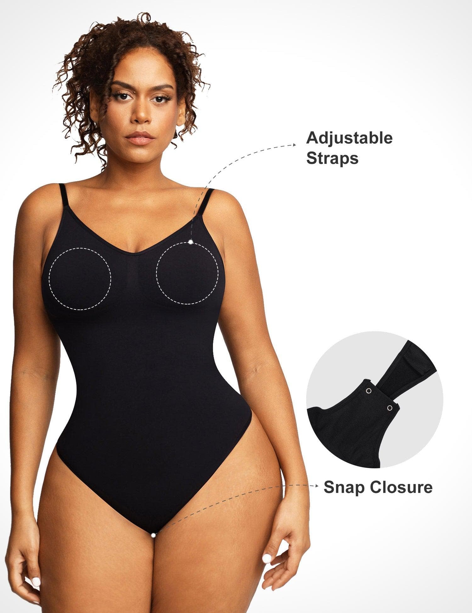 Popilush® Tops Body Shaper Jumpsuit Tank Low Back Thong Slimming Bodysuit