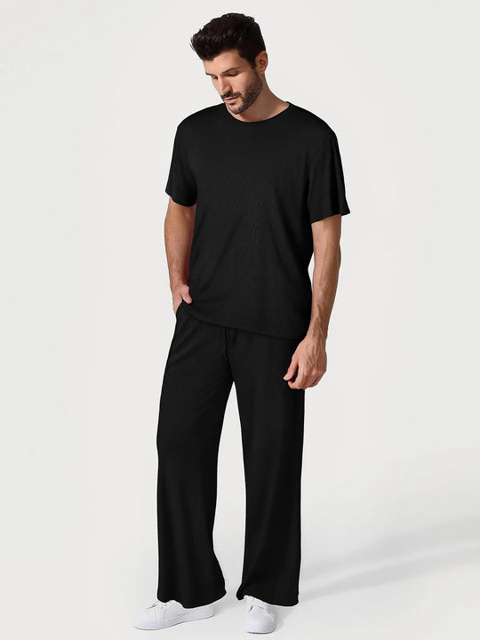 Popilush® Black / S Men’s Modal Full-Length Lounge Set