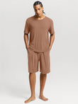 Popilush® Brown / S Men's Modal Short PJ Set