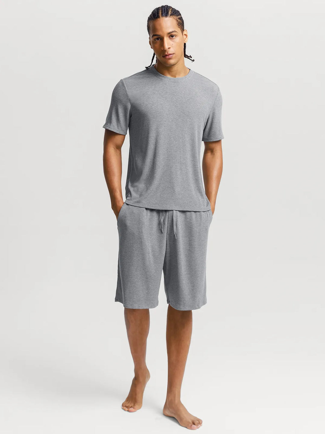 Popilush® Grey / S Men's Modal Short PJ Set
