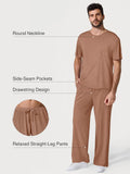 Popilush® Men's Modal Short Sleeve & Pant PJ Set
