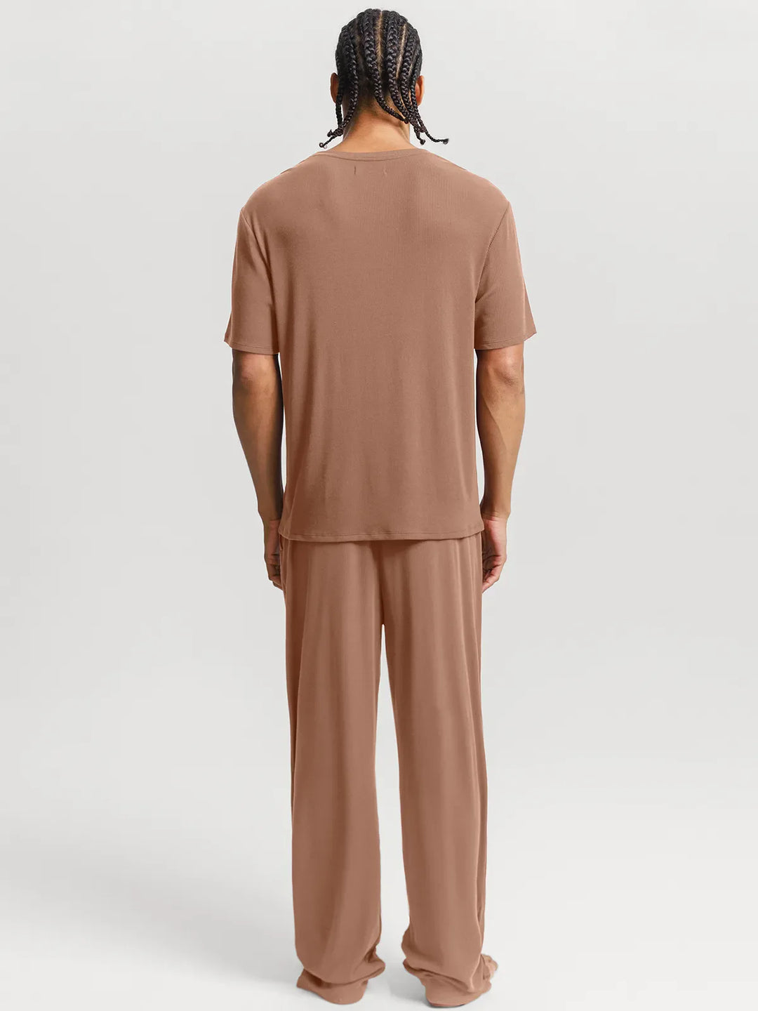 Popilush® Men's Modal Short Sleeve & Pant PJ Set