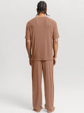 Popilush® Men's Modal Short Sleeve & Pant PJ Set