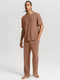 Popilush® Men's Modal Short Sleeve & Pant PJ Set