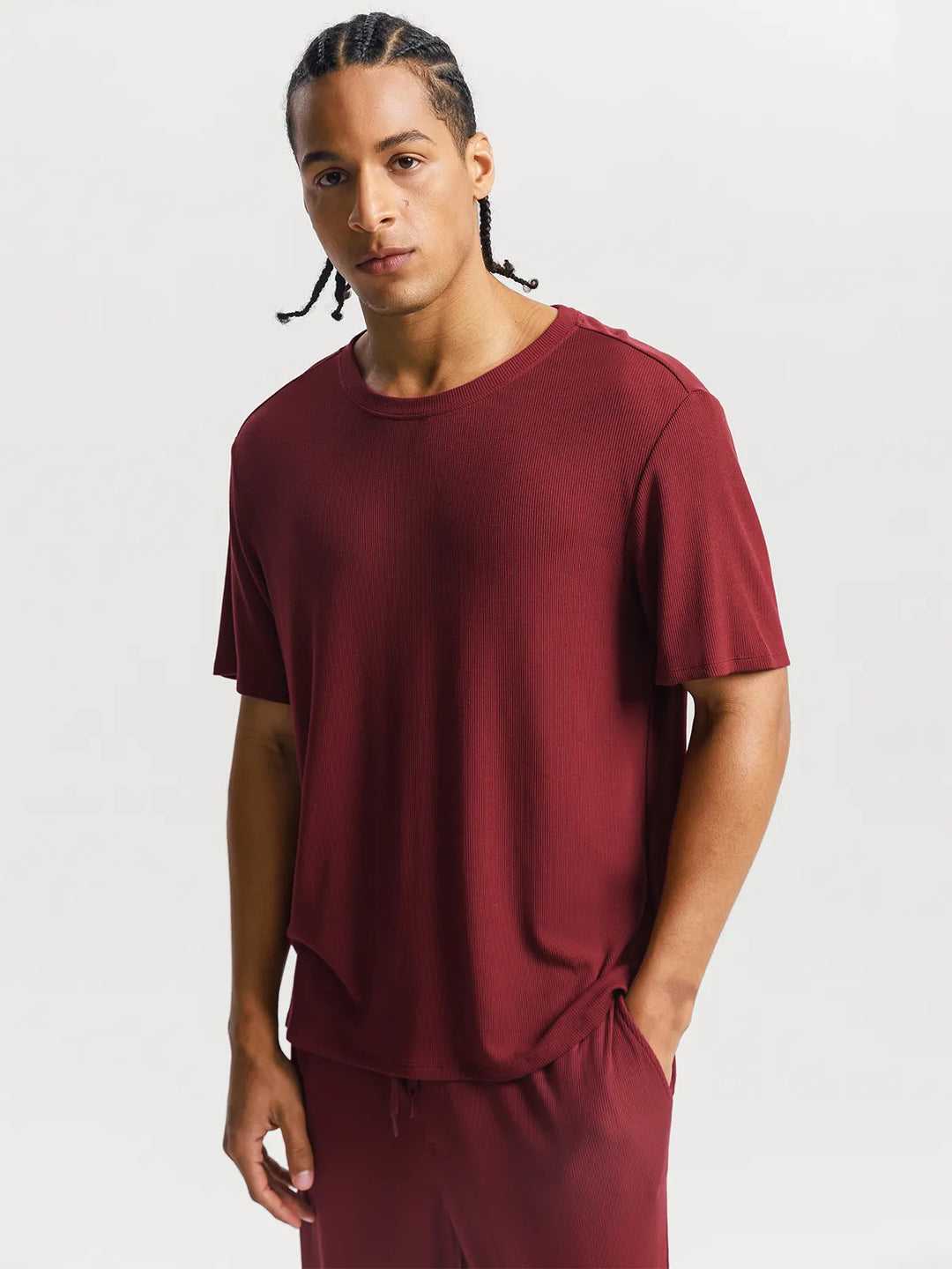 Popilush® Men's Modal Short Sleeve & Pant PJ Set