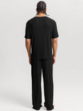 Popilush® Men's Modal Short Sleeve & Pant PJ Set