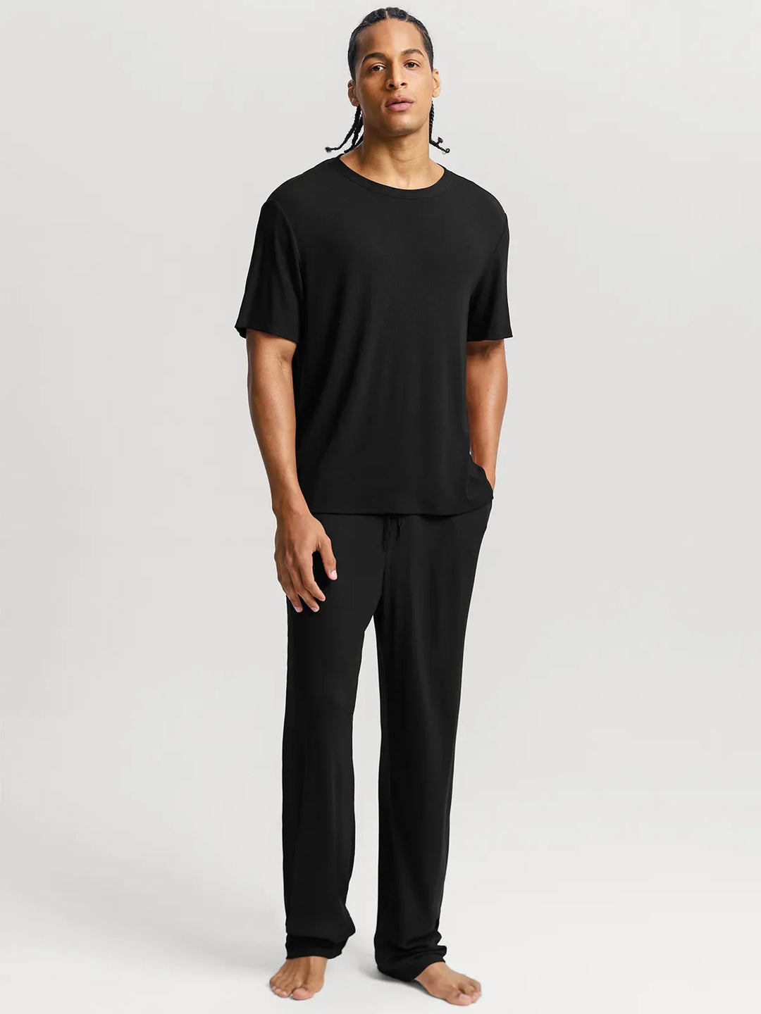Popilush® Men's Modal Short Sleeve & Pant PJ Set