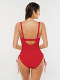 Popilush® Mesh Inset Tie-Side Sculpting One-Piece Swimsuit
