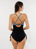 Popilush® Mesh Inset Tie-Side Sculpting One-Piece Swimsuit