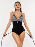 Popilush® Mesh Inset Tie-Side Sculpting One-Piece Swimsuit
