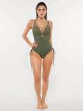 Popilush® Mesh Inset Tie-Side Sculpting One-Piece Swimsuit