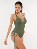 Popilush® Mesh Inset Tie-Side Sculpting One-Piece Swimsuit