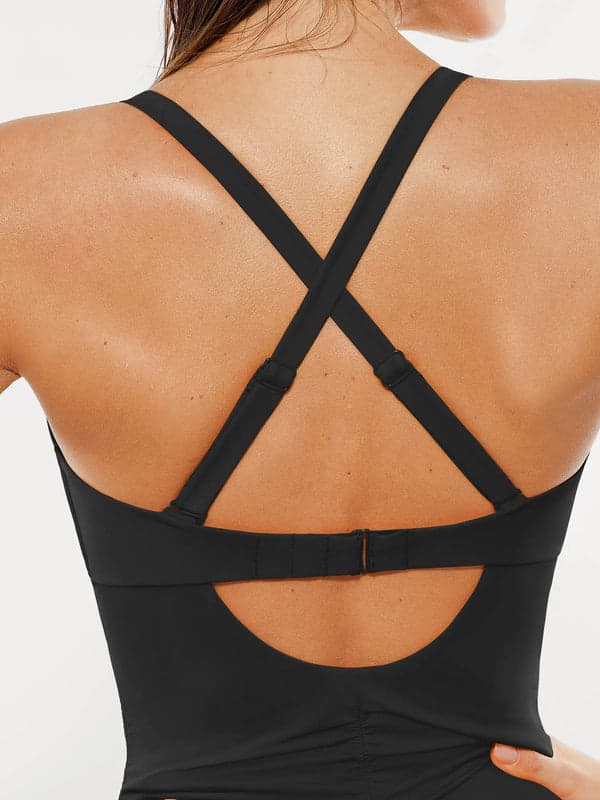 Sculpting Curve Mesh Skirt One-Piece Swimsuit