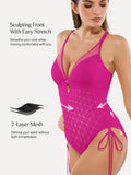 Popilush® Mesh Inset Tie-Side Sculpting One-Piece Swimsuit