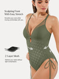 Sculpting Curve Mesh Skirt One-Piece Swimsuit