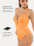 Popilush® Mesh Inset Tie-Side Sculpting One-Piece Swimsuit