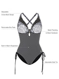 Popilush® Mesh Inset Tie-Side Sculpting One-Piece Swimsuit