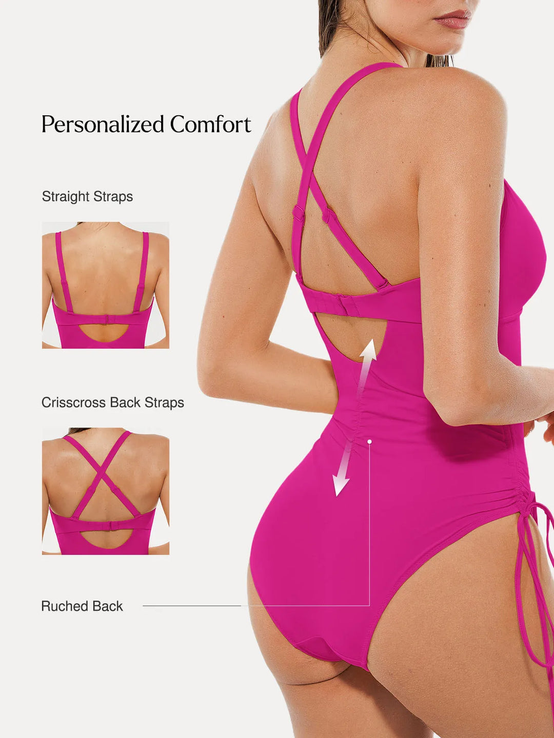 Popilush® Mesh Inset Tie-Side Sculpting One-Piece Swimsuit