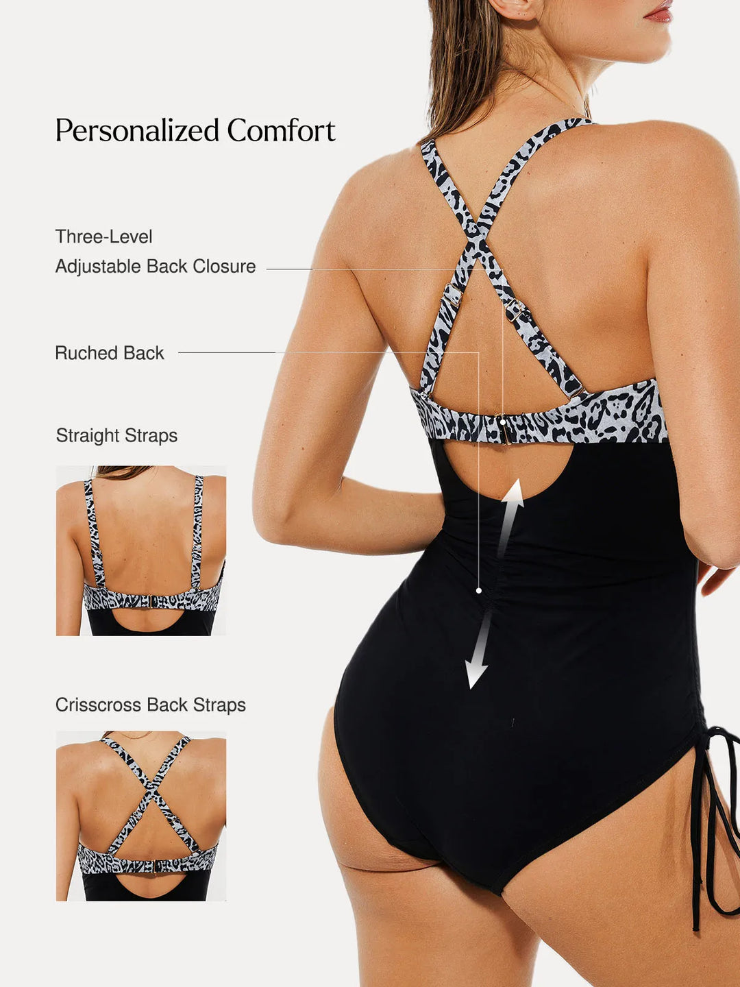 Popilush® Mesh Inset Tie-Side Sculpting One-Piece Swimsuit