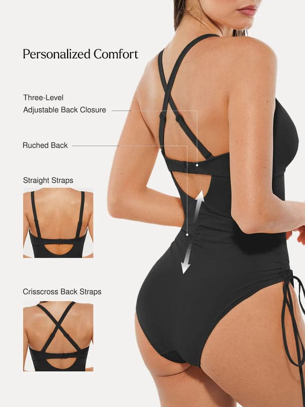 Sculpting Curve Mesh Skirt One-Piece Swimsuit