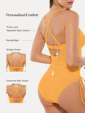 Popilush® Mesh Inset Tie-Side Sculpting One-Piece Swimsuit