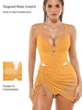 Popilush® Mesh Inset Tie-Side Sculpting One-Piece Swimsuit