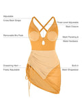 Popilush® Mesh Inset Tie-Side Sculpting One-Piece Swimsuit