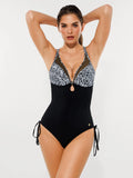 Popilush® Polka Dot / XS Mesh Inset Tie-Side Sculpting One-Piece Swimsuit