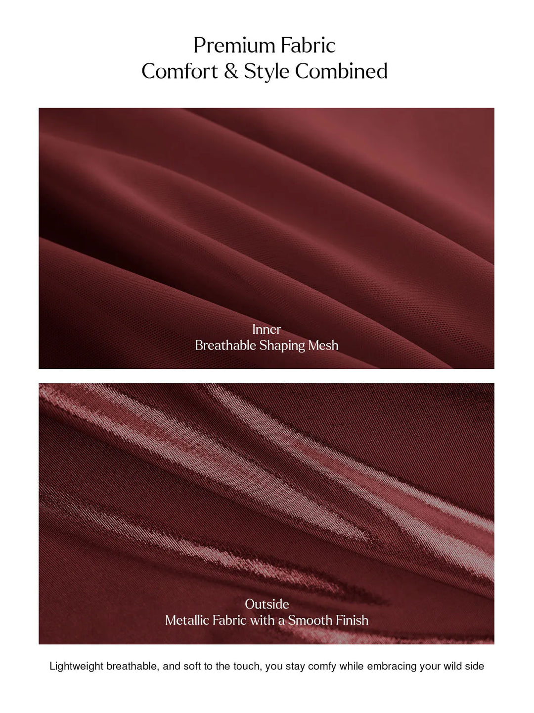 Popilush® Metallic Cowl Neck Side Ruched Sculpting Midi Dress