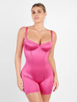 Popilush® Metallic Shiny Mid-Thigh Romper for Sculpting