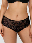 Popilush® Black / S Mid-Rise Lace Brief