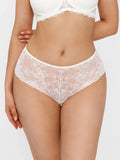 Popilush® White / S Mid-Rise Lace Brief