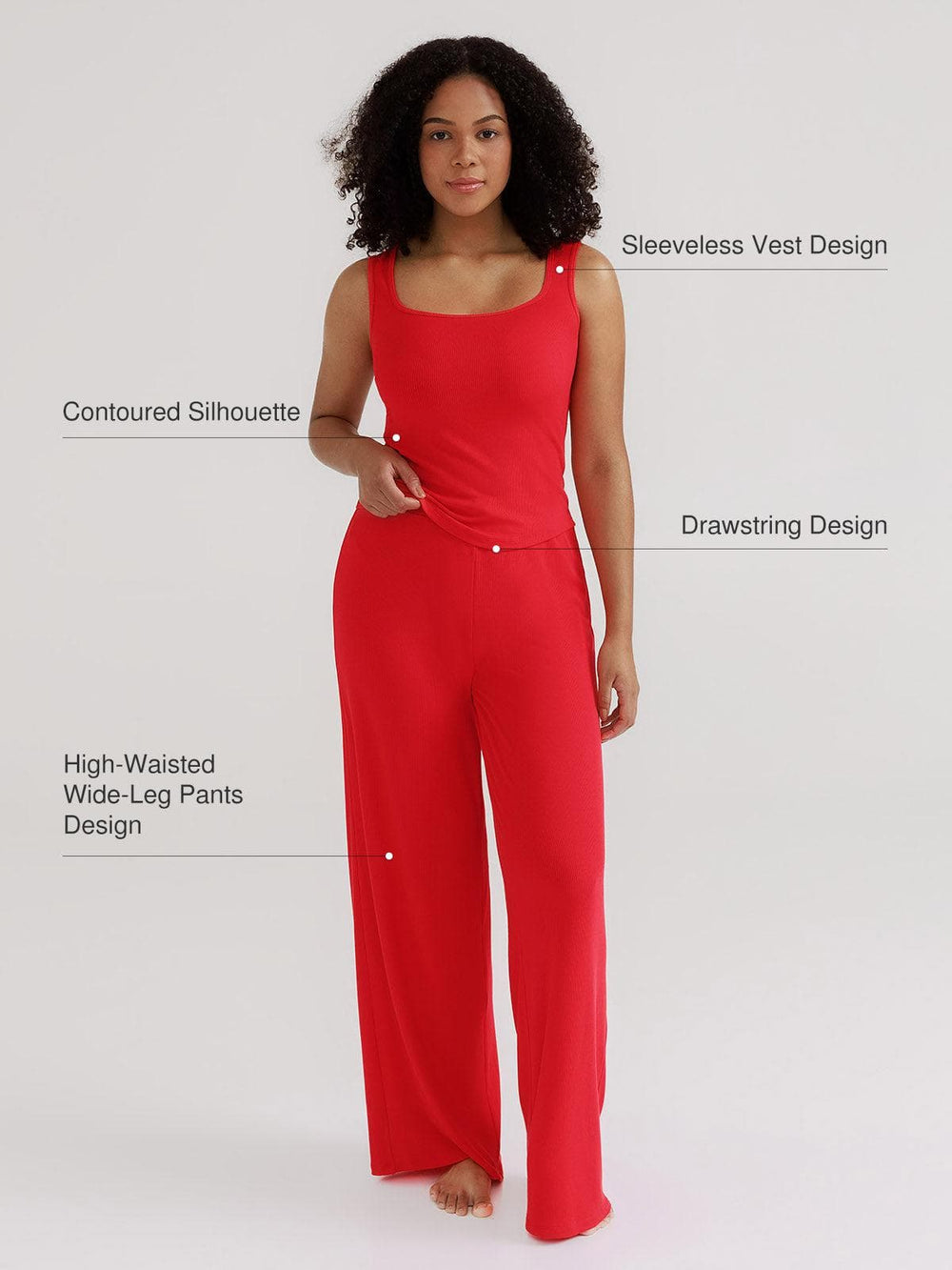 Popilush® Modal Tank Top & Drawstring Pant Pajama Set