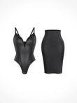 Black shapewear bodysuit & skirt set from Popilush®.