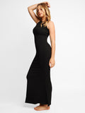 Elegant black sleeveless maxi dress showcasing a flattering silhouette from Popilush® .