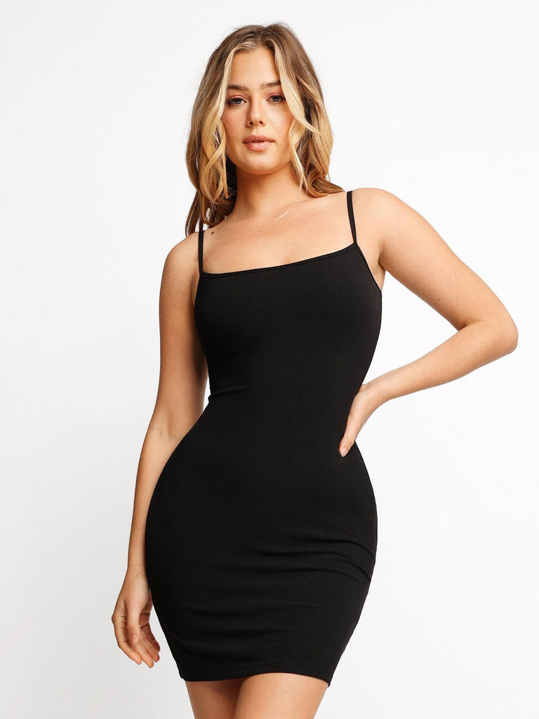 Popilush® Casual Bodycon Summer Dress Black / S No Shaper Slip Mini Lounge Dress