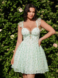 Popilush® Off-The-Shoulder Sculpting Corset Fit & Flare Mini Dress