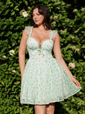 Popilush® Off-The-Shoulder Sculpting Corset Fit & Flare Mini Dress