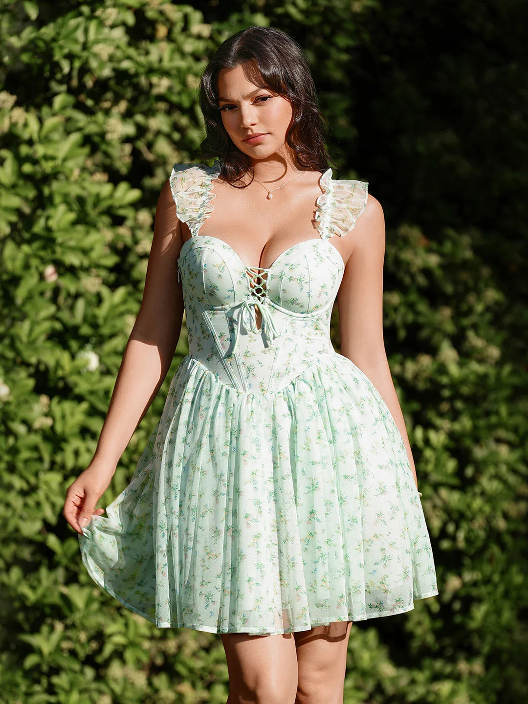 Popilush® Off-The-Shoulder Sculpting Corset Fit & Flare Mini Dress