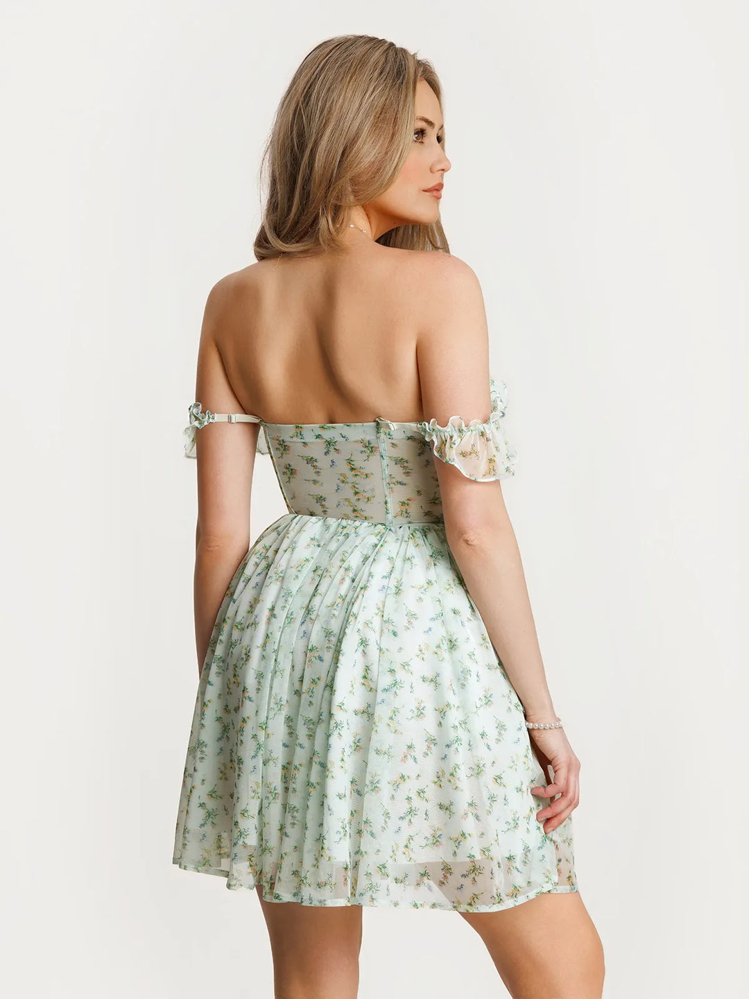 Popilush® Off-The-Shoulder Sculpting Corset Fit & Flare Mini Dress