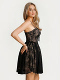 Popilush® Off-The-Shoulder Sculpting Corset Fit & Flare Mini Dress