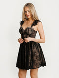 Popilush® Off-The-Shoulder Sculpting Corset Fit & Flare Mini Dress