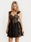 Popilush® Off-The-Shoulder Sculpting Corset Fit & Flare Mini Dress