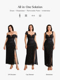 Popilush® Off-The-Shoulder Sculpting Floral Print Maxi Dress