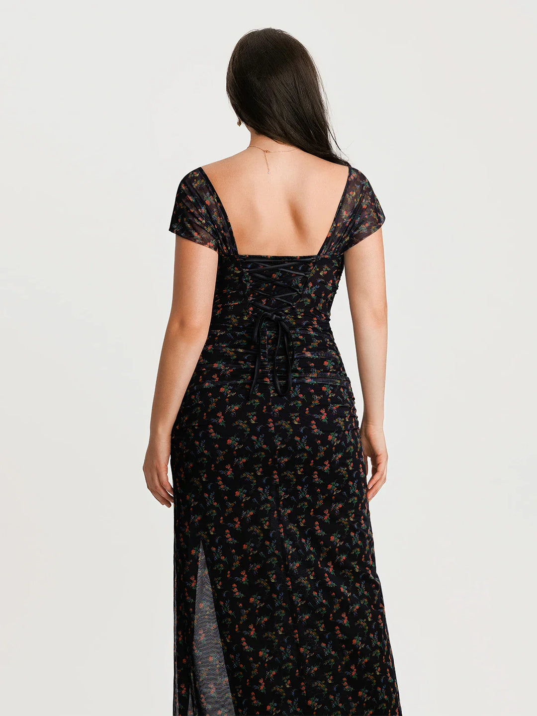 Popilush® Off-The-Shoulder Sculpting Floral Print Maxi Dress